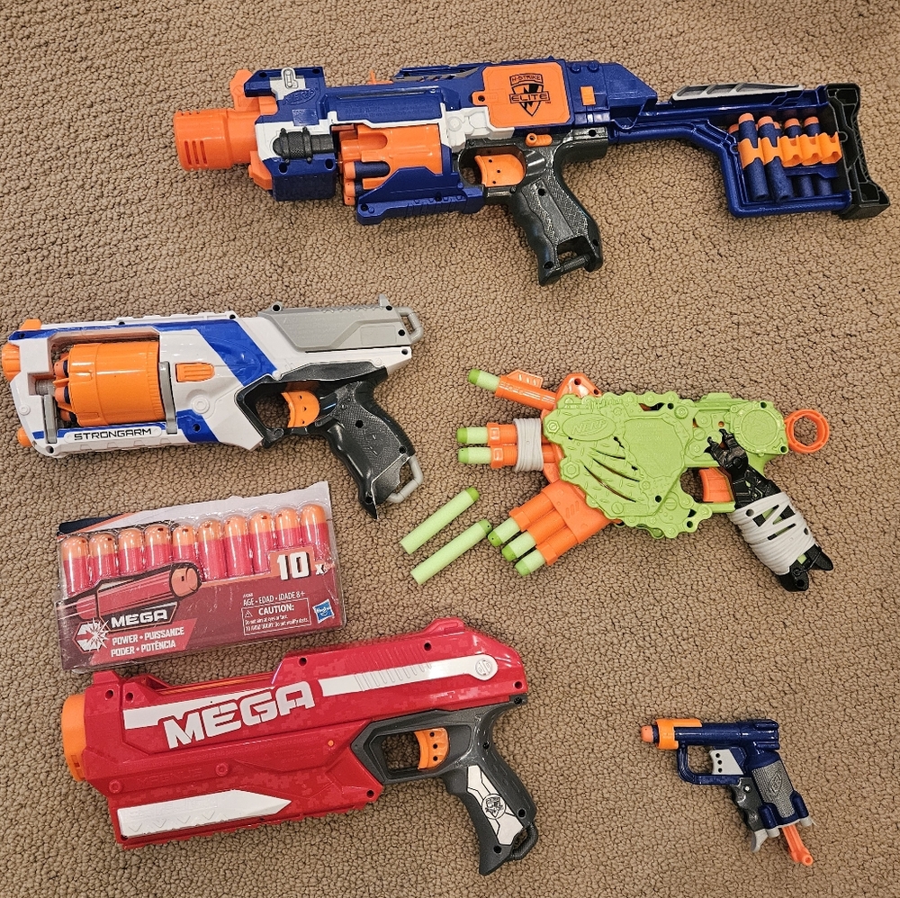Nerf Mega Blaster Set - Blue, Orange, Green, Red